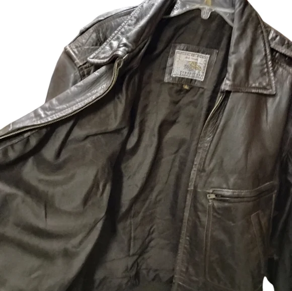Vintage Leather Jacket - Brown Leather Bomber Jacket - Vintage Bomber - Picture 4 of 4